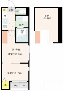 淀ヒルズ【2階】の間取り
