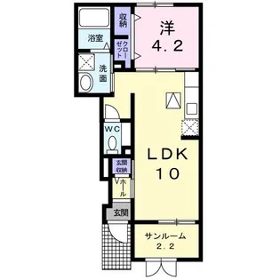 ベルグ千歳【1階】の間取り
