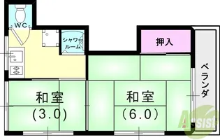 氷室町アパート【2階】の間取り