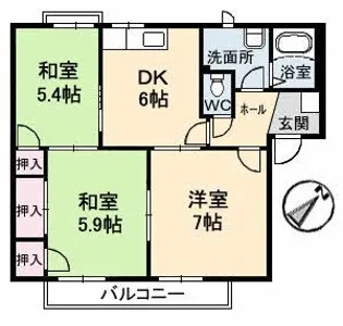 フレグランス塚本 B棟【2階】の間取り