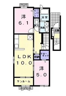 シュガー ムーン【2階】の間取り