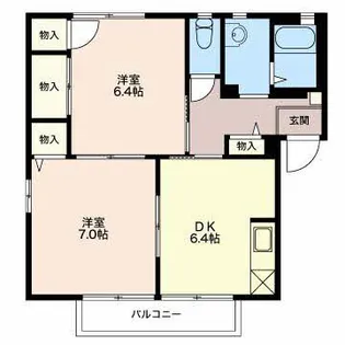 ディアコート A【1階】の間取り