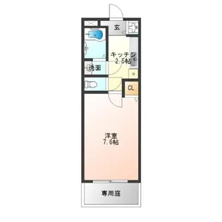 ラフィーネ住之江【1階】の間取り