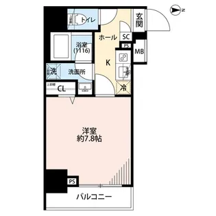 プレール・ドゥーク住吉駅前【10階】の間取り