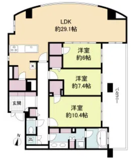 グレンパーク梅田北【15階】の間取り