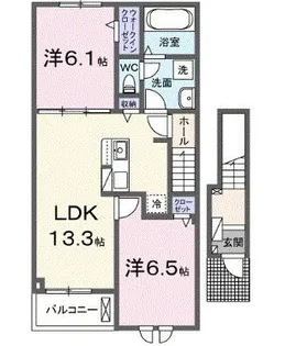 ソラーナ・ウキハI【2階】の間取り