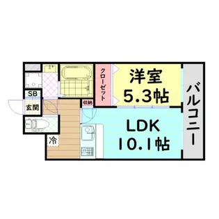 ラムール難波西【7階】の間取り