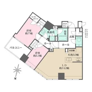 Brillia一番町【6階】の間取り