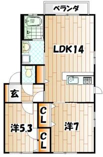 ベアバレー竹中【1階】の間取り