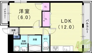 ディパピヨン【8階】の間取り