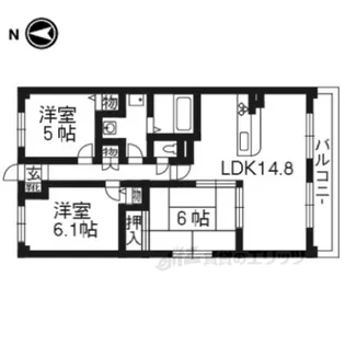 ディエトロ北山【4階】の間取り