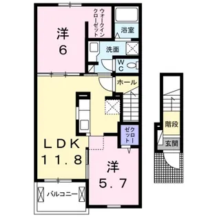ソレイユ松崎 B【2階】の間取り