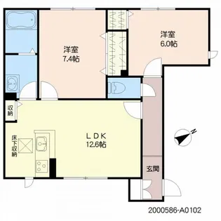 カーサ・ドマーニ A棟【1階】の間取り