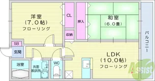 クレールメゾン【1階】の間取り