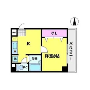 クレセール阿波座【4階】の間取り