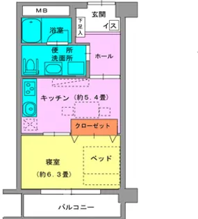 ユピキタス二の宮【1階】の間取り