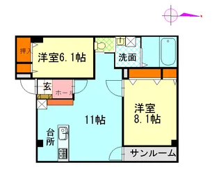 フォルテ カルカッサ【1階】の間取り