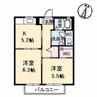 メゾンスカイヒルズ M棟【2階】の間取り
