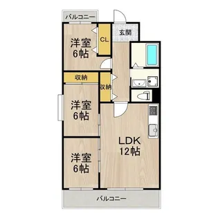セトン旭【6階】の間取り