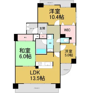 ビューパレス新生【9階】の間取り