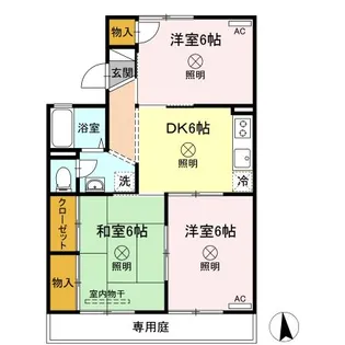 岡山県岡山市中区土田【アパート】の間取り