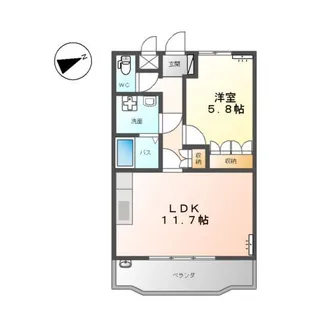 1LDKの間取り画像