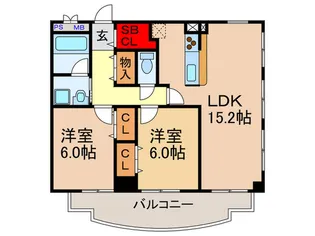 ベルメゾン7番館【2階】の間取り
