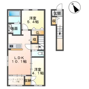 福島県本宮市高木字滝ノ入【アパート】の間取り