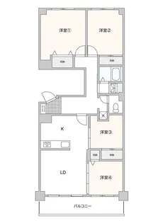 ルネ東林間E棟【5階】の間取り