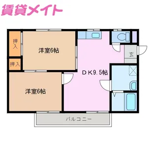 ホワイトヴィラ長太【1階】の間取り