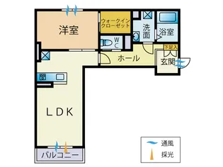 1LDKの間取り画像