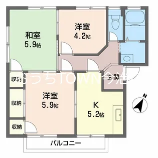 コーポラスやました【2階】の間取り