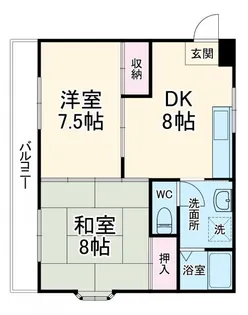 2LDKの間取り画像