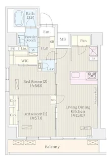ケルスコート笹塚【9階】の間取り