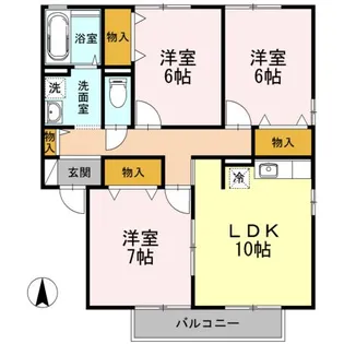 シャルムタウン開成 A棟【2階】の間取り