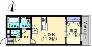 クレール東福山【4階】の間取り