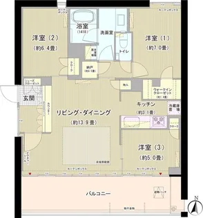 ガーデニエール砧 WEST【2階】の間取り