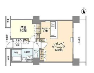 豊洲シエルタワー【18階】の間取り