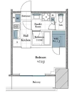 ピアース赤坂【7階】の間取り