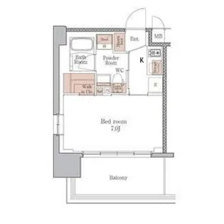 ジオエント梅田北リバーフロント【9階】の間取り