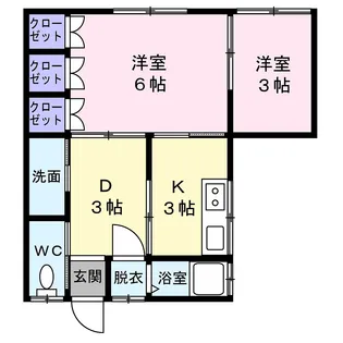 内山アパート【1階】の間取り