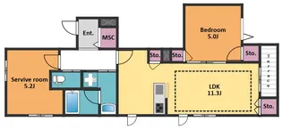 テオリア中野【1階】の間取り