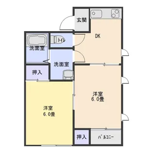 吉野屋コーポ【2階】の間取り