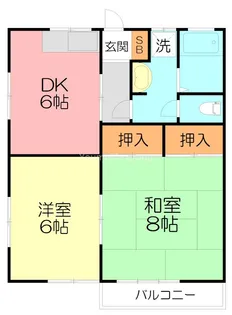 もちづきぱぁーとIII【2階】の間取り