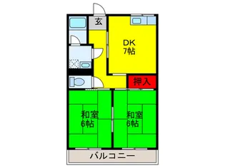 サンハイツF【2階】の間取り