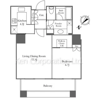 東京ツインパークスRIGHT WING【12階】の間取り