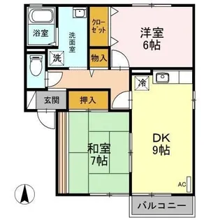 セゾンリーブA【2階】の間取り