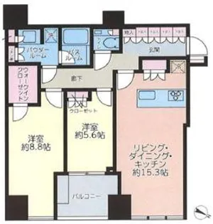 プレミストタワー白金高輪【20階】の間取り