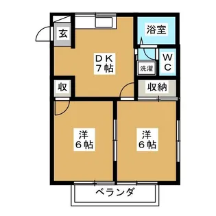 ジュネスいなほ【1階】の間取り