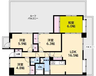 藤和ハイタウン古江【6階】の間取り